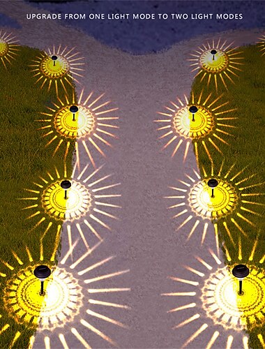  2/4 Pathway Lights Outdoor Garden Lights RGB Warm White Lighting Solar Path Lawn Light Christmas Garden Decorative Landscape Shine Lamps