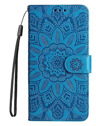 telefon Etui Til Samsung Galaxy S26 Ultra Plus S25 S22 S21 FE S21 Ultra Plus A54 A32 Tegnebogskortetui Vend Præget med håndledsstrop Blomst TPU PC