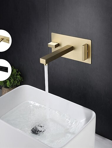  Bathroom Sink Faucet - Classic / Wall Mount Electroplated / Painted Finishes Mount Inside Two Handles One HoleBath Taps