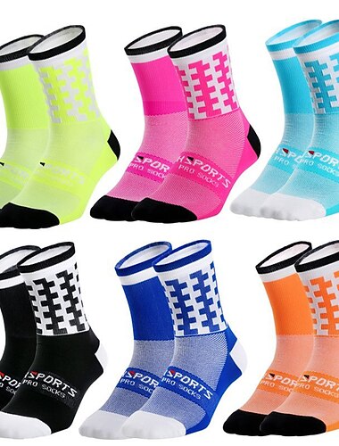  Cycling Sports Socks Bicycle Outdoor Alphabet Leisure Medium Tube Tide Cross-Border New Mandarin Duck Breathable Moisture-Removing Socks