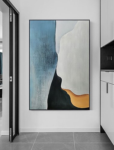 Pintura a óleo pintada à mão arte da parede moderna pintura azul abstrata pinturas em tela decoração para casa decoração lona enrolada sem moldura não esticada