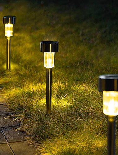 12 pcs luzes de caminho ao ar livre luz solar de jardim à prova d'água led luz solar de gramado deck de jardim passarela solar paisagem decoração luz noturna