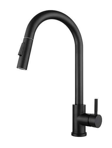  aanrecht mengkraan roestvrij staal met uittrekbare sproeier, 360° draaibaar multifunctioneel neerklapbaar eengreeps keukenkraan geborsteld goud