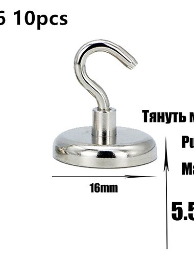 10 stk stærk neodym magnetisk krog holder op til 12 kg 5 pund diameter 20 mm magneter hurtig krog til hjemmekøkken arbejdsplads