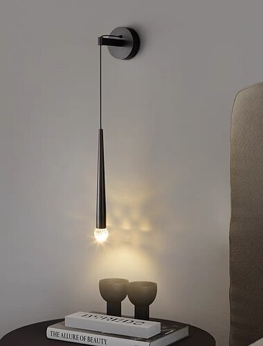 1-lys 10w innendørs vegglampe led soverom spisestue led kobber vegglampe