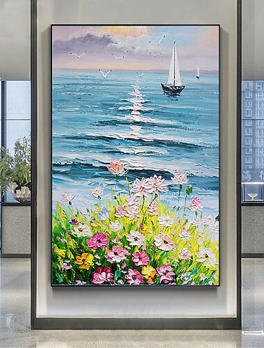 Pittura A Olio Fatta A Mano Su Tela Decorazione Della Parete Di Arte Pittura Astratta Coltello Paesaggio Fiori Per La Decorazione Domestica Pittura Arrotolata Senza Cornice Non Allungata