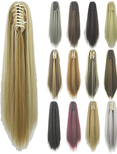  15 Colors Optional Ponytail Long Straight Hair European and American Style Hair Extensions Wigs