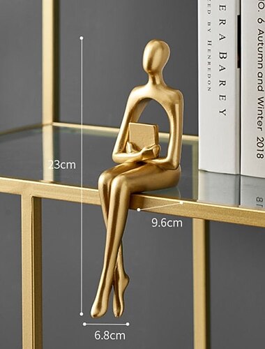 דמות מופשטת מוזהבת קישוט חפצי נוי שרף מודרני עכשווי עבור מתנות קישוט הבית 1 pc