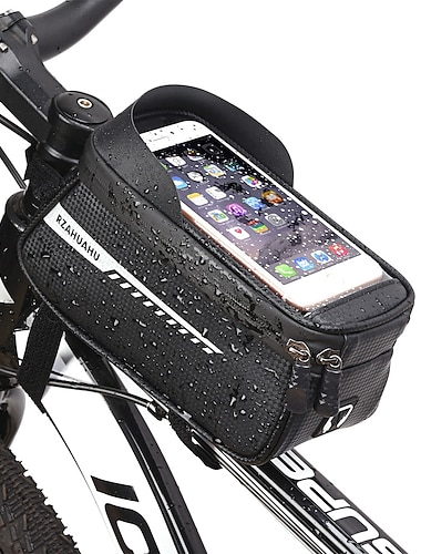  pyöräpuhelimen eturunkolaukku polkupyörälaukku vedenpitävä pyöräpuhelinteline yläputkilaukku pyöräpuhelinkotelon pidike tarvikkeet pyöräilypussiin yhteensopiva puhelin alle 6,5"