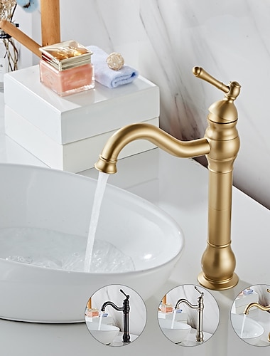  смеситель для раковины в ванной антикварная латунь / шар / матовый никель вращающийся кран с одной ручкой одно отверстие краны для ванны