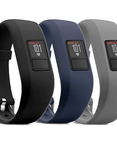3-pack Klockarmband för Garmin Vivofit 3 Vivofit JR Vivofit jr 2 Silikon Ersättning Rem Elastisk Vattentät Justerbar Sportband Armband