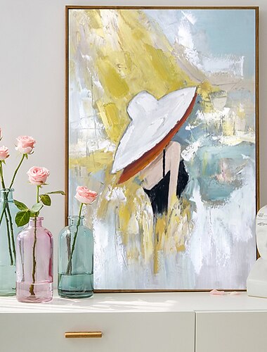 peinture à l'huile à la main peint à la main mur art abstrait personnes par couteau toile peinture décoration de la maison décor tendu cadre prêt à accrocher