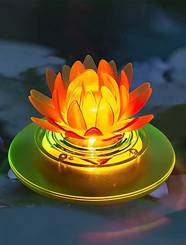  Solar Floating Lotus Light Outdoor RGB LED Pond Pool Lights Garden Lawn Pool Outdoor Landscape Holiday Decoration