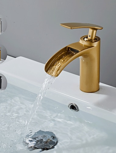  håndvask vandhane - vandfald galvaniseret centersæt enkeltgreb et hulbadshaner