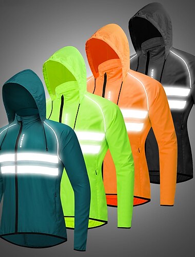  WOSAWE Men\'s Windbreaker Cycling Jersey Reflective Cycling Jacket Winter High Visibility Windproof Cycling Breathable Bike Jacket Tracksuit Mountain Bike MTB Road Bike Cycling City Bike Cycling