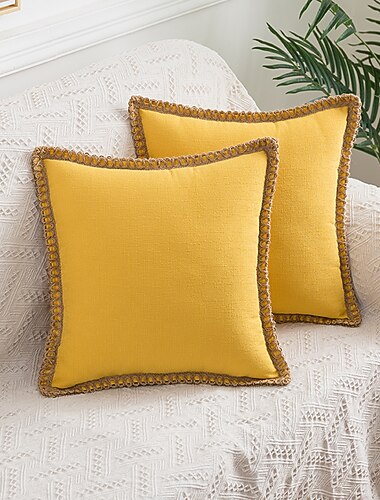 Las mejores almohadas, almohadas decorativas, funda de almohada, casa de campo con mechones, la mejor funda de almohada para dormitorio, sala de estar, rosa, azul, verde salvia, púrpura, amarillo,