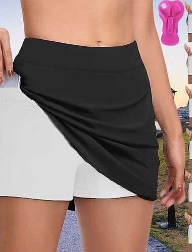  Women\'s Cycling Skort Skirt Bike Bottoms Mountain Bike MTB Road Bike Cycling Sports 3D Pad Cycling Breathable Quick Dry Black Navy Blue Spandex Clothing Apparel Bike Wear