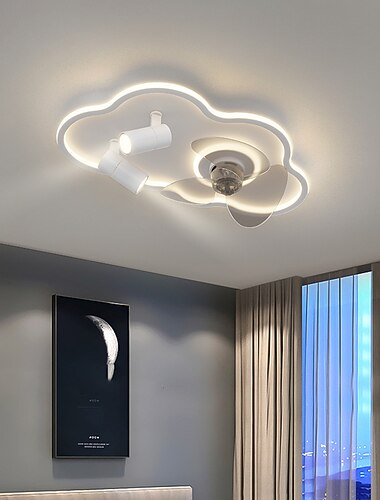 Lampa sufitowa led minimalistyczna sypialnia chmura wentylator sufitowy prosty nowoczesny z reflektorem domowa jadalnia wentylator sufitowy zintegrowana lampa sufitowa!