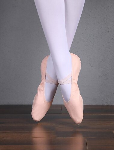  Damen Balletschuhe UEbe das Trainieren von Tanzschuhen Buehne Professionell Flach, Ballerina Flacher Absatz Gummiband Schwarz Rosa Rote