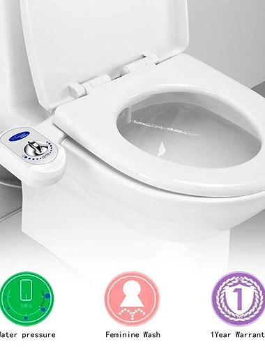  Bidet Attachment,Non-Electric Cold Water Bidet Toilet Seat Attachment with Pressure Controls