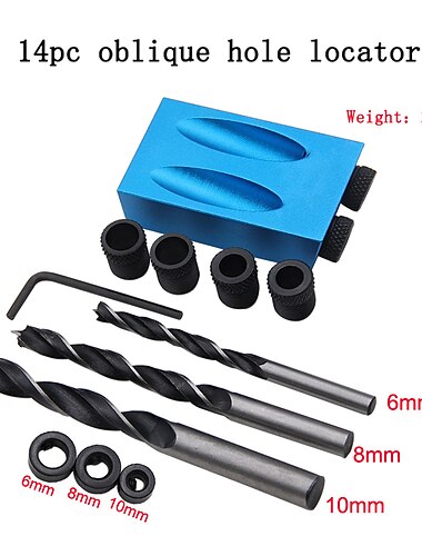 pocket hole screw jig 15 stopni kołek wiertło zestaw stolarski stolarzy drewno stolarka prowadnice wspólne kąt lokalizator narzędzie