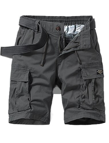  Men\'s Cargo Shorts Hiking Shorts Multi Pocket Plain Patchwork Cargo Casual / Sporty Slim Black Army Green