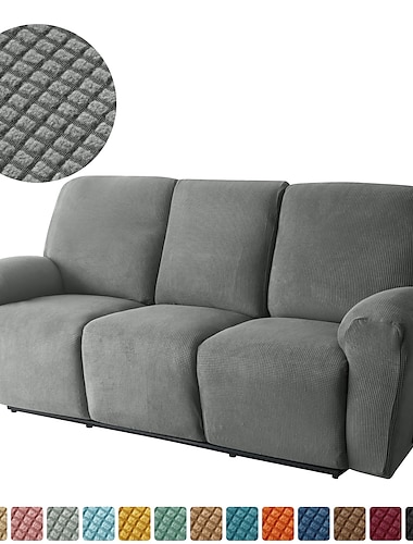  8-osainen setti joustava lepotuolin päällinen lepotuoli sohvan päälliset sivutaskulla, liukumattomat makuupäälliset tavalliseen 3-paikkaiseen lepotuoliin, pehmeä paksu jacquard-kangas