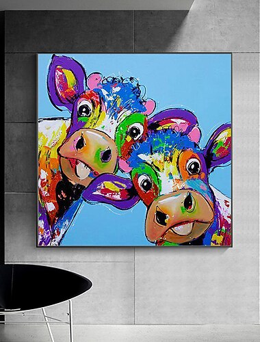 Mintura handgefertigte chinesische Sternzeichen-Ölgemälde auf Leinwand, Wandkunst, Dekoration, modernes abstraktes Tierbild für Wohnkultur, gerolltes, rahmenloses, ungedehntes Gemälde