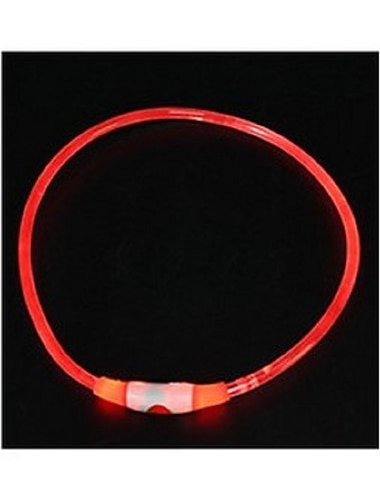  LED Dog Collar USB Rechargeable Nylon Dog Flashing Collar Adjustable with Steady Flash Blink Light