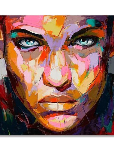 Mintura main figure peintures à l'huile sur toile mur art décoration moderne visage abstrait image pour la décoration intérieure roulé sans cadre non étiré peinture
