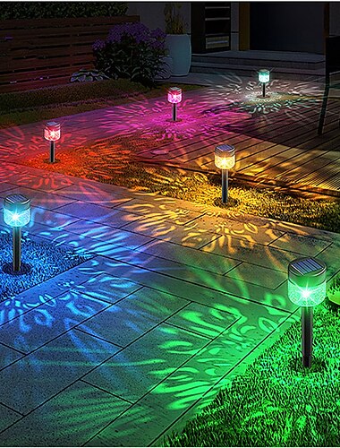  Solar Pathway Light Outdoor Garden Lawn Light 2/4/8pcs Waterproof Garden Decor Lamp for Pavilion Yard Landscape Buried Lamps Garden Lawn Lights