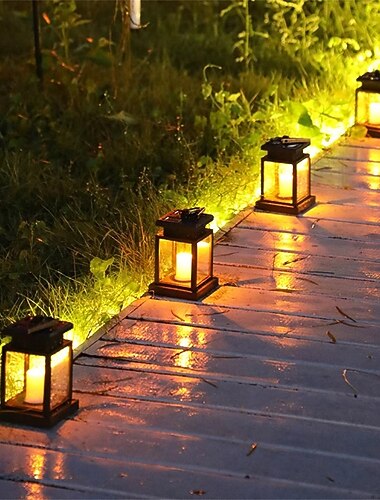 Weihnachts Solar Weglanterne Außen Rasen Licht Patio Hängehänger Landschaft Innenhof Garten LED Atmosphäre Kerzenlicht für Weihnachten Innen Außen Patio Garten