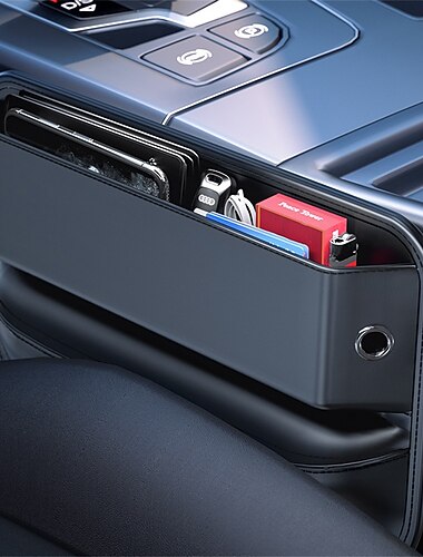 1 PC カーシートギャップフィラーオーガナイザー 多機能 簡単装着 耐久 レザー 用途 SUV トラック Van