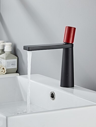 tvättställsblandare - klassisk galvaniserad / målad ytbehandling centerset enkelhandtag ett hålbadskranar