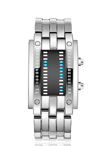  Digitaluhr Geschenk fuer Maenner Coole Fashion Armbanduhr LED Licht Edelstahl Sportarmband Maenner Armbanduhr