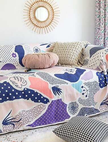 Cobertor de sofá capa de sofá boho capa para sofá secional poltrona loveseat 4 ou 3 lugares em forma de l, cobertores de cama, protetor de móveis do zero do animal de estimação