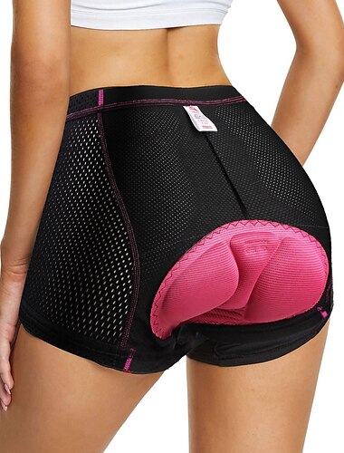  Women\'s Cycling Underwear 3D Padded Shorts MTB Biking Shorts Breathable Moisture Wicking Quick Dry Shockproof bike wear Cycling MTB Shorts Mountain Road Bike Cycling Sports Rosy Pink Red