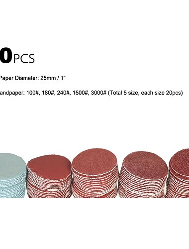 100ks 1palcový/60ks 2palcové brusné kotouče pad Sada brusných leštících kotoučů zrnitosti 100-3000 pro rotační nástroje dremel brusné papíry příslušenství