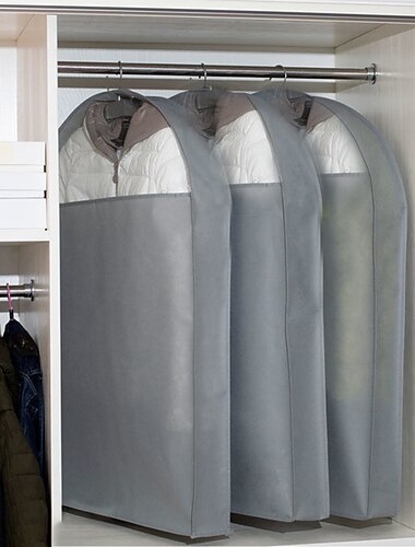 Paquete de 3 abrigos de visón transpirables, cubierta antipolvo de piel, cubierta antipolvo para ropa, bolsa para colgar ropa, funda antipolvo no esponjosa