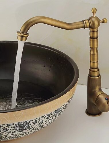 صنبور بالوعة الحمام نحاسي / حنفية حوض مركزية بمقبض واحد تحتوي صنابير الحمام ذات الفتحة الواحدة على الماء البارد والساخن صنبور بالوعة الحمام نحاسي / حنفية حوض مركزية بمقبض واحد تحتوي صنابير الحمام ذات الفتحة الواحدة على الماء البارد والساخن