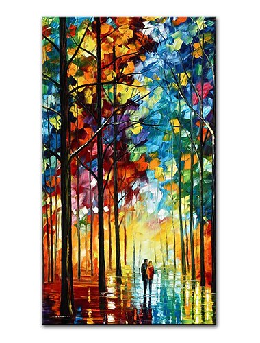 Mintura handgemaakte olieverf op canvas muur decoratie moderne abstracte stad landschap foto voor home decor gerold frameloze niet-uitgerekt schilderij