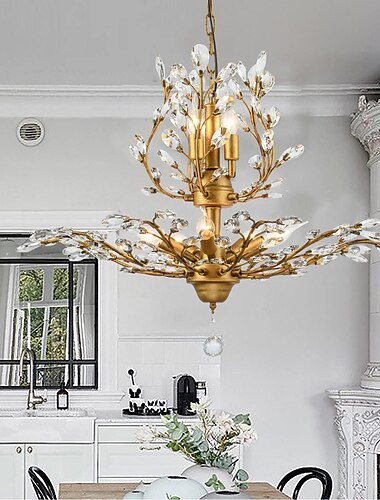 kryształowy żyrandol retro 4 słyszał 8 słyszał żyrandole k9 przezroczysty kryształowy żyrandol lampa sufitowa salon sypialnia jadalnia ganek korytarz