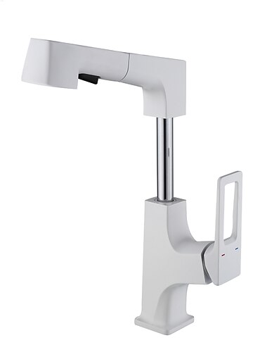 håndvask armatur armatur løftbar krop udtrækkelig 2 mode tud, 360° drejelig vaskerum messing håndvask hane dæk monteret, med varmt og koldt vand beholder hane