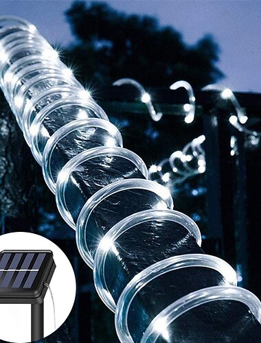  outdoor solar lichtslingers 12m 7m zonne-energie ip65 touw buis lichtslingers buitenverlichting waterdicht fairy flexibele verlichting 50/100 leds voor tuin guirlande tuin gazon hek kleurrijke