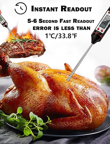 1 قطعة ميزان الحرارة الرقمي للشواء ميزان الحرارة الإلكترونية الطبخ الغذاء ميزان الحرارة التحقيق المياه الحليب المطبخ فرن ميزان الحرارة أدوات