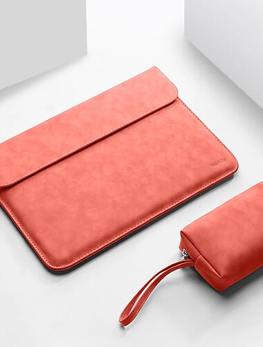  שרוולי מחשב נייד 12" 13.3 " 14 " אינץ \' מותאם ל Macbook Air Pro, HP, Dell, Lenovo, Asus, Acer, Chromebook Notebook חסין למים עמיד לזעזועים עור PU צבע אחיד ל משרד עסקים