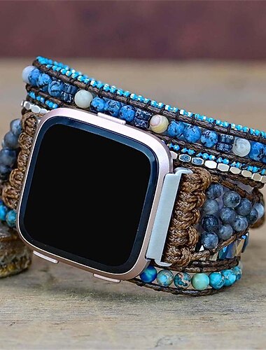 Chytré hodinky Kompatibilní s Fitbit Versa 3 / Sense Versa / Versa 2 / Versa Lite / Versa SE Materiál Korálky Chytré hodinky Popruh Ručně Vyrobeno Vícevrstvé Nastavitelný Ručně vyráběné pletené lano