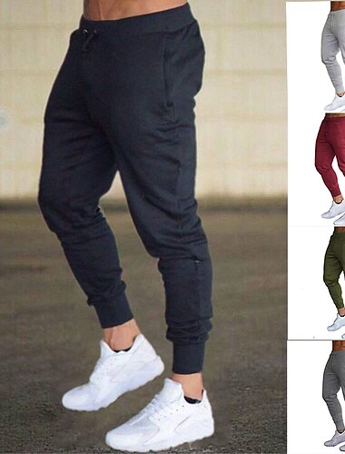 Mens Jogger Sweatpants, Men\'s Slim Fit Workout Athletic Pants, Lightweight Joggers Casual Slim Sweatpants Track Pants Sweatpants for Men with Pockets Large