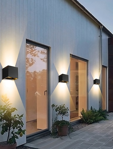  LED Moderno Iluminacion para pared exterior Al Aire Libre aluminio Luz de pared IP65 110-120V 6 W
