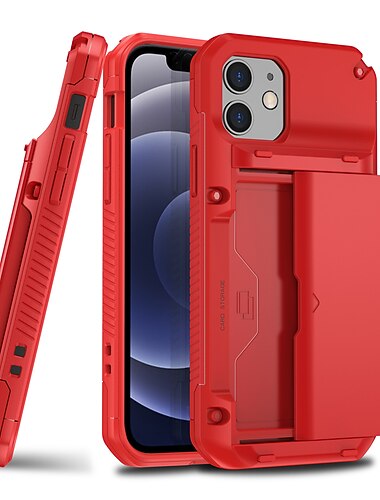 téléphone Coque Pour iPhone 15 14 Pro Max Plus 13 12 11 Pro Max Coque Arrière Étui Portefeuille Emplacement Carte Antichoc Couleur Unie TPU PC